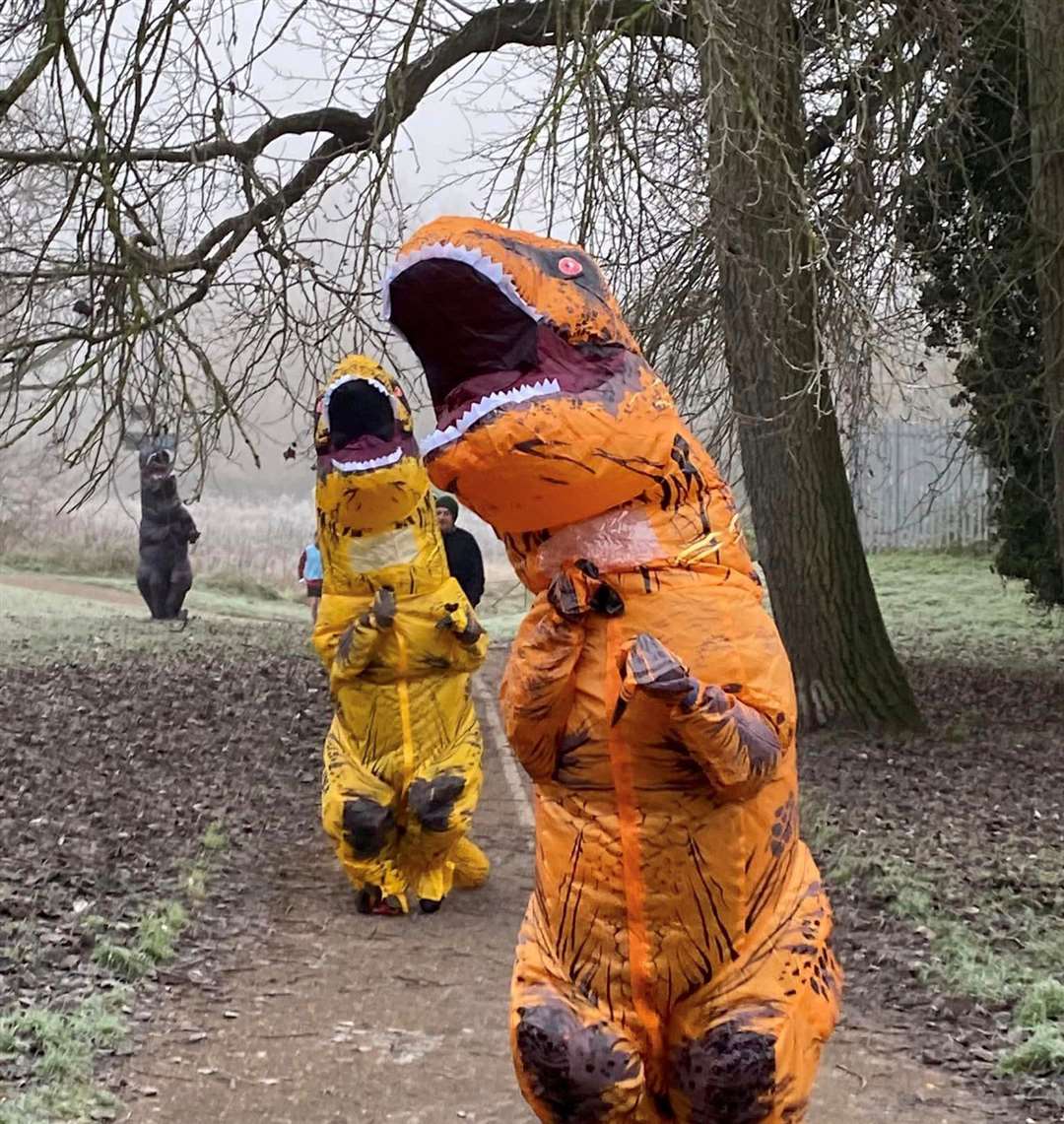 All of the dinosaurs completed the 5km route. Picture: Melanie Furness