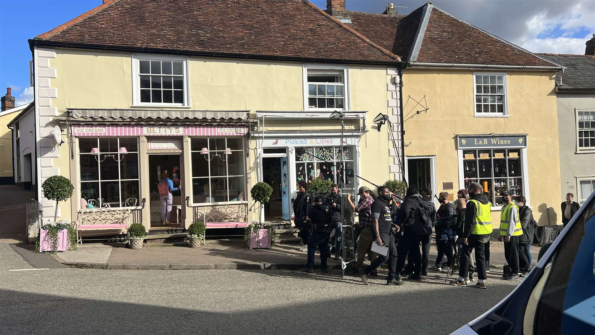 Filming of the Netflix movie in Lavenham in 2021. Picture: Screen Suffolk