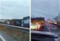 A14 reopened after lorry hits central reservation causing major tailbacks