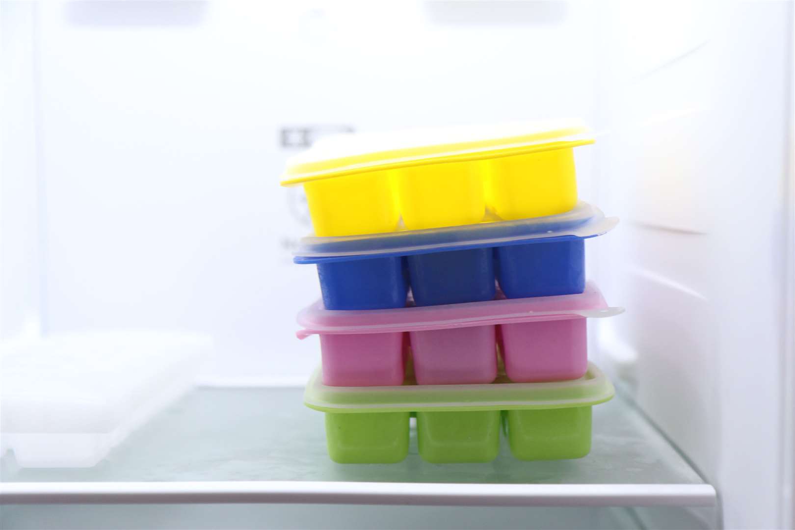 Ice trays on the freezer