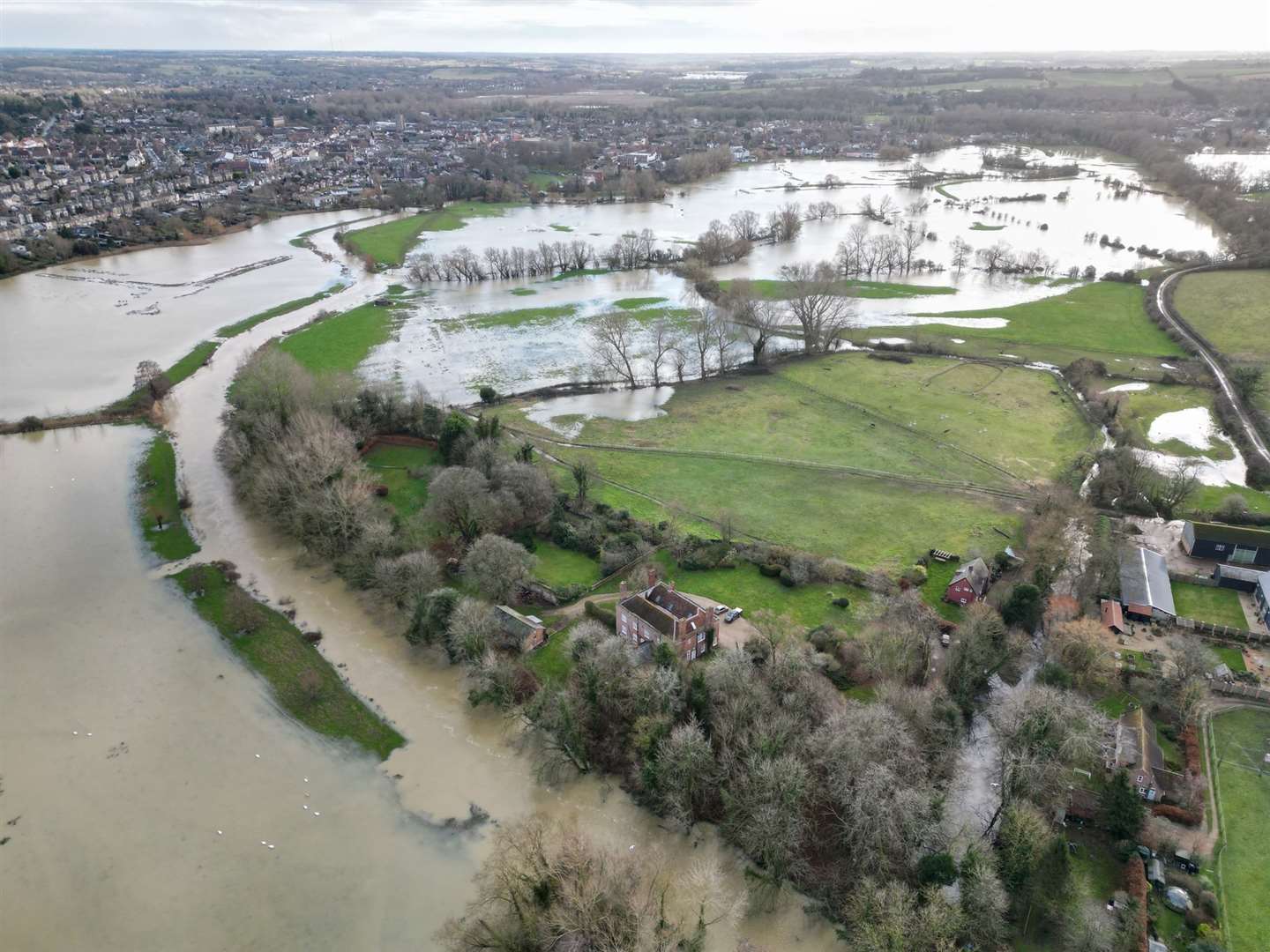 Photos show the overflowing River Stour between Sudbury and Long Melford. Picture: Andy Rushworth